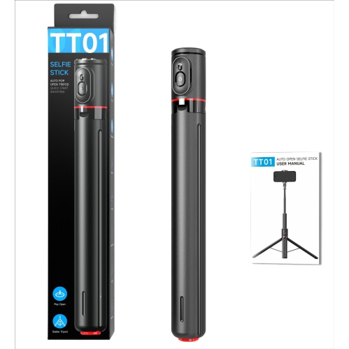 Jumping pole TT01 mobile phone selfie stick tripod floor portable - magnetic suction Bluetooth remote control *Hidden design *Open when touching the