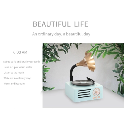 Bluetooth speaker retro vinyl record player audio, desktop wireless creative rotating speaker, retro wireless speaker - pink