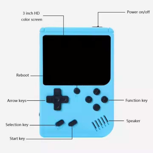 mini console de jeu portative classique 500-en-1 jouet nostalgique macaron console de jeu portative mini écran de 2,4&nbsp;po pour deux joueurs avec