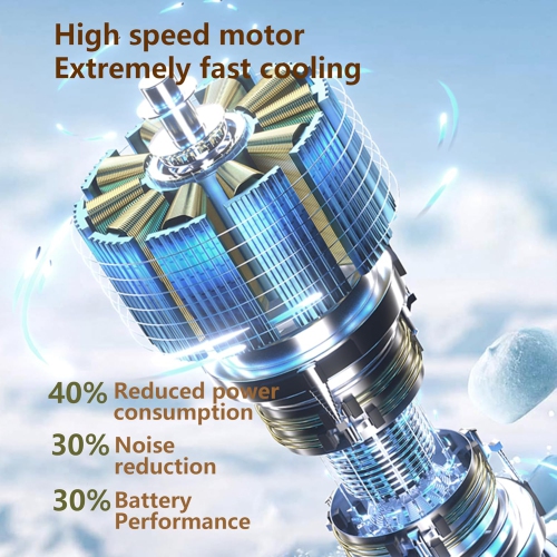 "Ultra-light handheld fan 1-100 degrees adjustable" USB charging - ice and snow starry sky gray [ultra-high speed 100 gears + digital display +