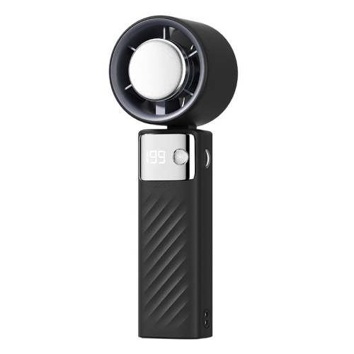 Portable handheld turbo fan, 1-199 wind speed adjustment, LED display,JF132 ice compress elegant black [ultra-high speed 199 gears + digital display