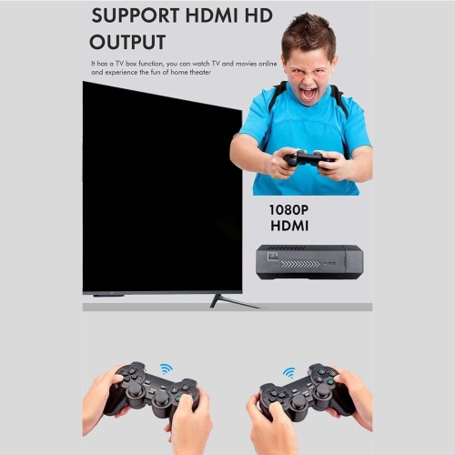 X2 PLUS Home Game Console HD 2.4G Wireless Retro PSP TV Game Console, 4K Retro Game Stick, HD Home Video Game Console with 2 Wireless Controllers,
