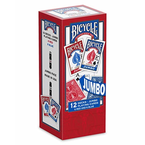 Bicycle Poker Size Jumbo Index Playing Cards, Red/Blue