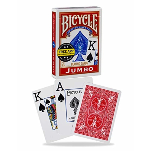 Bicycle Poker Size Jumbo Index Playing Cards, Red/Blue