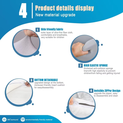 TRENDBOX Memory Foam Sponge Indoor Round Ball Pit for Toddler Children - Light Grey