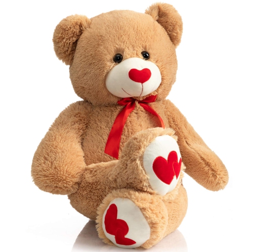 HollyHOME Big Teddy Bear Stuffed Animal Large Bear Plush with Red Heart for Girlfriend and Kids Valentine's Day 36 inc..