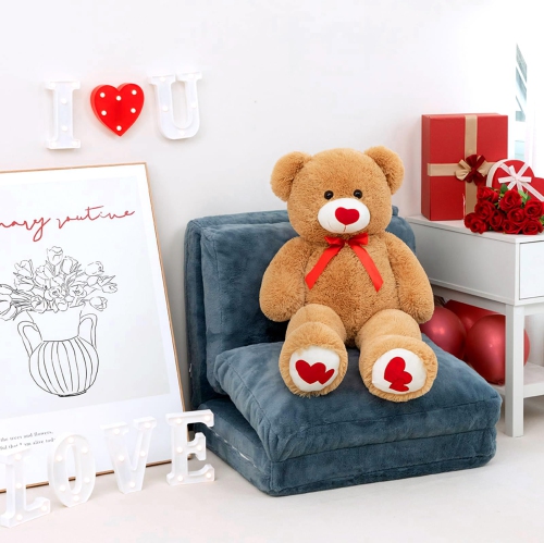 HollyHOME Big Teddy Bear Stuffed Animal Large Bear Plush with Red Heart for Girlfriend and Kids Valentine's Day 36 inc..