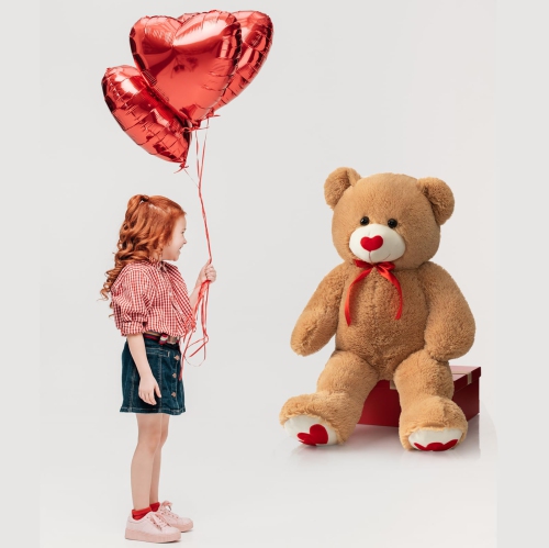 HollyHOME Big Teddy Bear Stuffed Animal Large Bear Plush with Red Heart for Girlfriend and Kids Valentine's Day 36 inc..