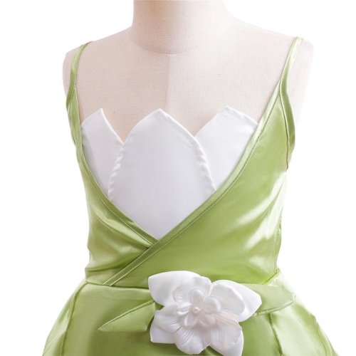 Costume d'Halloween habillé pour anniversaire de fête d'anniversaire avec accessoires Grenouille Princesse de Daisy pour petites filles Taille 8-10,