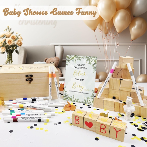 EIGTWEN 78 PCS Funniest Baby Shower Games Ever, Unique Baby Shower Ideas Activities for Guests, Suitable for Boy and G..