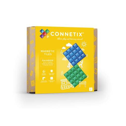 CONNETIX Rainbow Blue & Green Base Plate Pack, 2 Pieces
