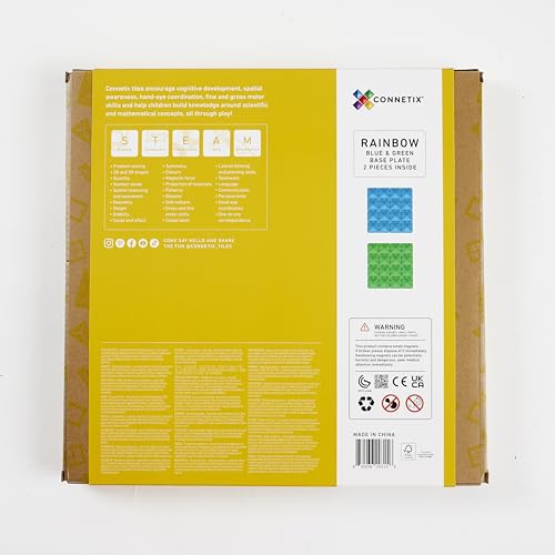 CONNETIX Rainbow Blue & Green Base Plate Pack, 2 Pieces