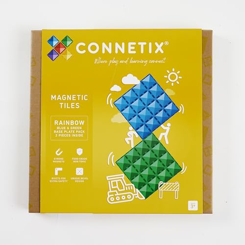 CONNETIX Rainbow Blue & Green Base Plate Pack, 2 Pieces