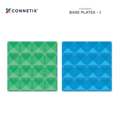 CONNETIX Rainbow Blue & Green Base Plate Pack, 2 Pieces