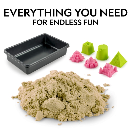 NATIONAL GEOGRAPHIC Play Sand - 5.4 kg of Natural Sand with Castle Molds - A Fun Sensory Activity