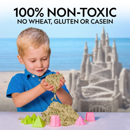 NATIONAL GEOGRAPHIC Play Sand - 5.4 kg of Natural Sand with Castle Molds - A Fun Sensory Activity