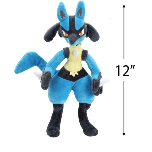 Pokemon 12" Large Lucario Plush - Officially Licensed - Generation IV Figure - Authentic Soft Stuffed Animal Toy 2+