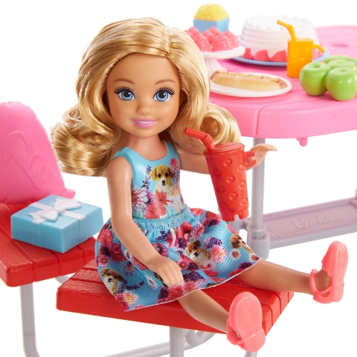 Barbie Puppy Picnic Playset with 2 Dolls, 2 Puppies and 25+ Accessories, Small