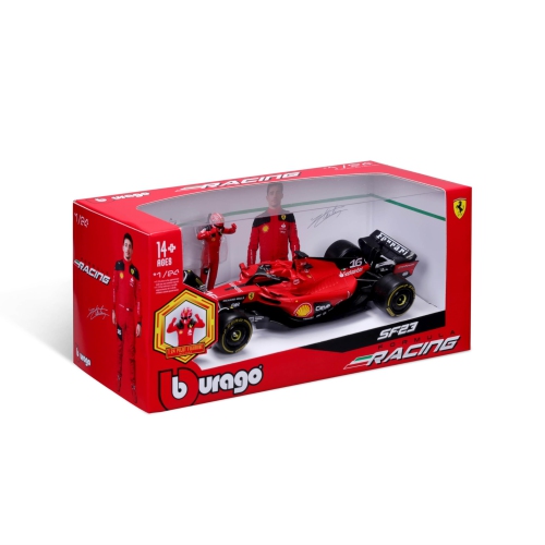 Bburago 1:24 Ferrari SF23 with Charles Leclerc Figure 2023 F1 Racing