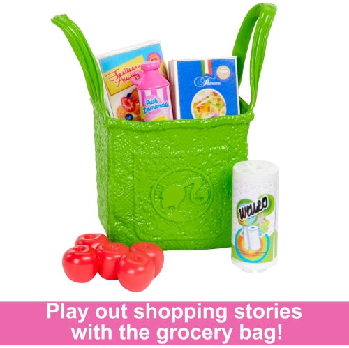 Barbie Doll & 25+ Accessories, Ultimate Pantry Playset with Doll House Furniture, Food-Themed Pieces & Sticker Sheet