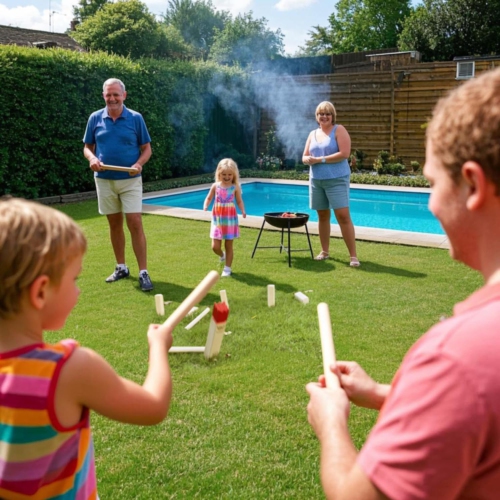 Kubb Outdoor Game | Viking Game Rubber Wood Garden Throwing Toy with Carry Bag