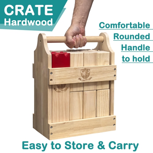 Kubb Outdoor Game | Viking Game Rubber Wood Garden Throwing Toy with Carry Bag