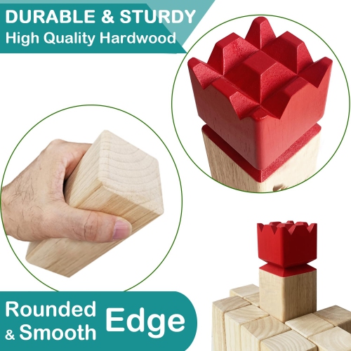 Kubb Outdoor Game | Viking Game Rubber Wood Garden Throwing Toy with Carry Bag