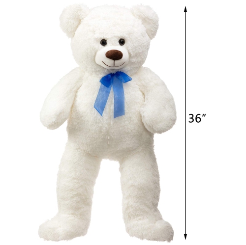 HollyHOME Teddy Bear Stuffed Animal Plush Giant Teddy Bears with Footprints Big Bear 36 inch White