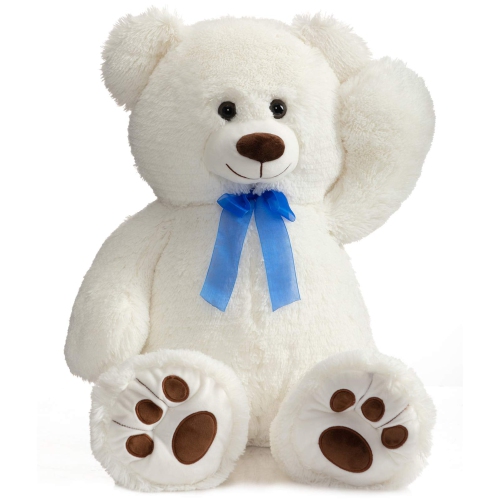 HollyHOME Teddy Bear Stuffed Animal Plush Giant Teddy Bears with Footprints Big Bear 36 inch White