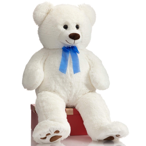 HollyHOME Teddy Bear Stuffed Animal Plush Giant Teddy Bears with Footprints Big Bear 36 inch White
