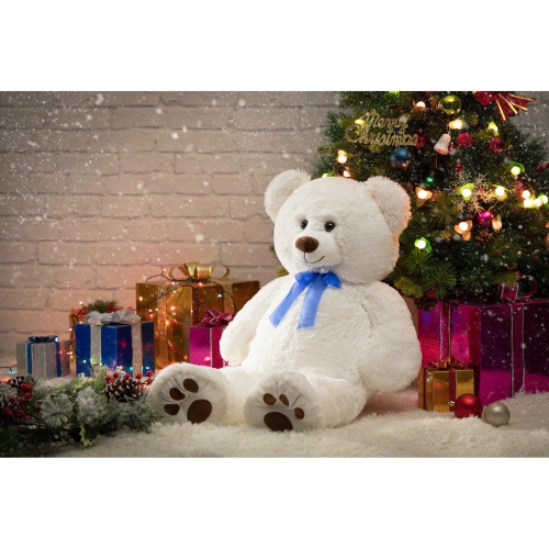 HollyHOME Teddy Bear Stuffed Animal Plush Giant Teddy Bears with Footprints Big Bear 36 inch White