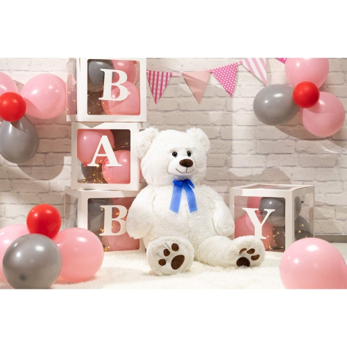 HollyHOME Teddy Bear Stuffed Animal Plush Giant Teddy Bears with Footprints Big Bear 36 inch White