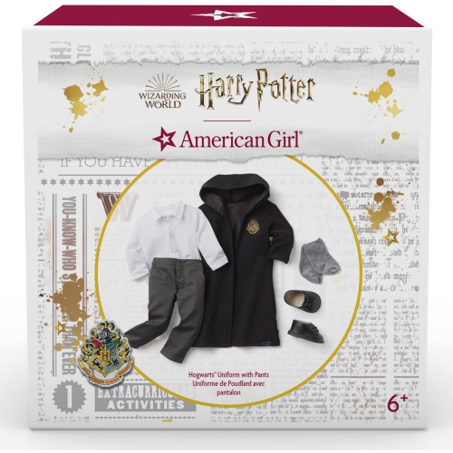 American Girl Harry Potter 18-inch Doll Hogwarts Uniform with Pants Outfit and Robe Featuring School Crest, for Ages 6+