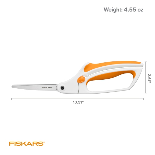 Fiskars Easy Action Fabric Scissors, Stainless Steel Blades for Precision Cuts, Spring-Assited Bent Handle