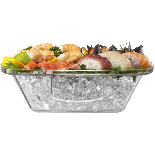 Prodyne 17687 Flip-Lid Salad on Ice Bowl, Clear