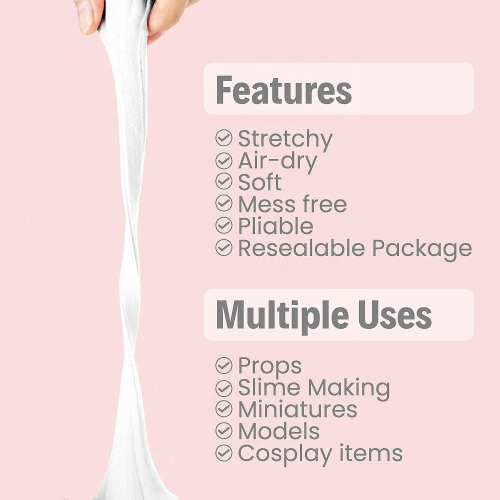 BOHS White Foam Clay,3pcs 3.3 Lbs - Squishy,Soft, Air Dry -for School Project,Cosplay,Fake Bake, Slime Supplies