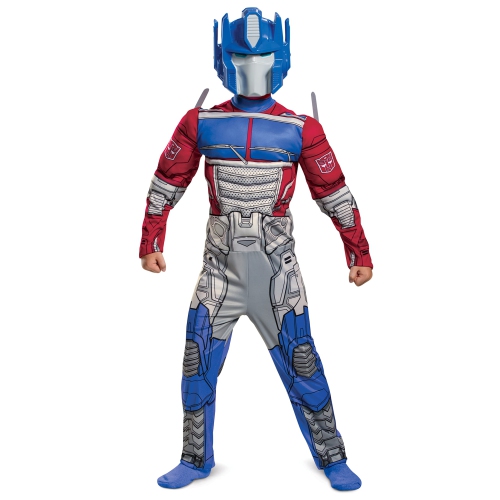 Optimus Prime Costume, Muscle Transformer Costumes for Boys, Padded Character Jumpsuit, Kids Size Medium