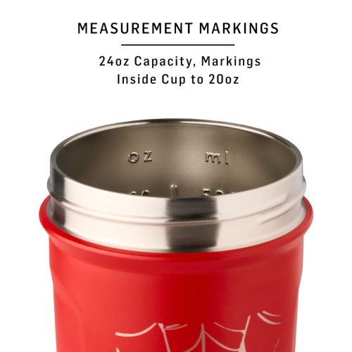 BlenderBottle Marvel Strada Shaker Cup Insulated Stainless Steel Water Bottle with Wire Whisk, 24-Ounce, Iron Man