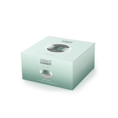 Joseph Joseph Nest 9 Nesting Bowls Set with Mixing Bowls Measuring Cups Sieve Colander, 9-Piece, Editions