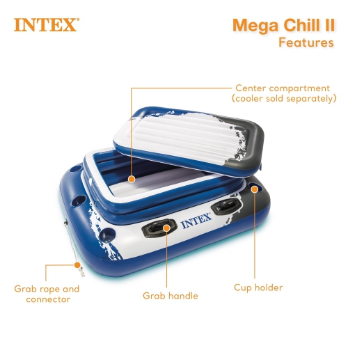 Intex 58821EP Inflatable Mega Chill II 72 Can Beverage Cooler Float with Lid
