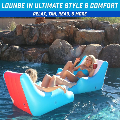 GoFloats Lazy Buoy Floating Pool Lounge Chair with Cup Holders for Adults - The Most Comfortable Pool Chair Float Ever