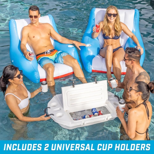 GoFloats Lazy Buoy Floating Pool Lounge Chair with Cup Holders for Adults - The Most Comfortable Pool Chair Float Ever