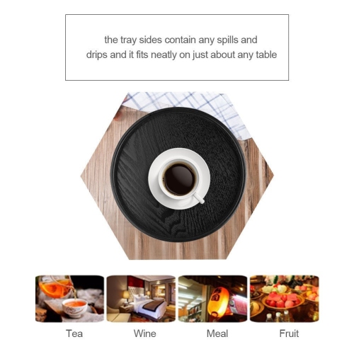 Fdit Wooden Serving Tray Round Shape for Restaurant Hotel Coffee (30cm)