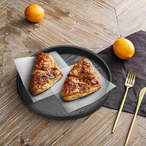 Fdit Wooden Serving Tray Round Shape for Restaurant Hotel Coffee (30cm)