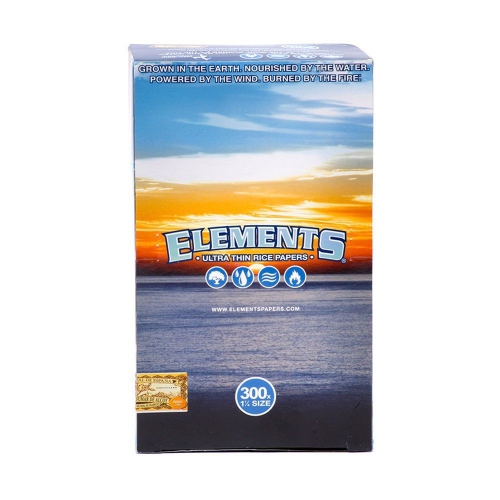 Elements 300 Rolling Paper 1 1/4 Ultra Thin Rice Paper - Full Box of 20 Packs - 6000 Sheets in Total