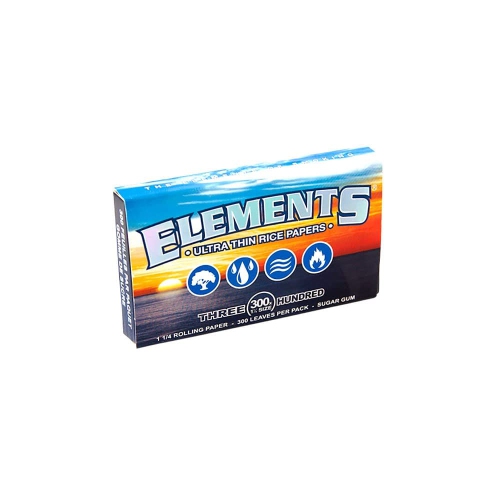 Elements 300 Rolling Paper 1 1/4 Ultra Thin Rice Paper - Full Box of 20 Packs - 6000 Sheets in Total
