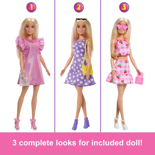 Barbie Dream Closet Toy Playset with Blonde Fashion Doll, Clothes & Accessories, 3-ft-Wide with 25+ Pieces, 3 Complete..