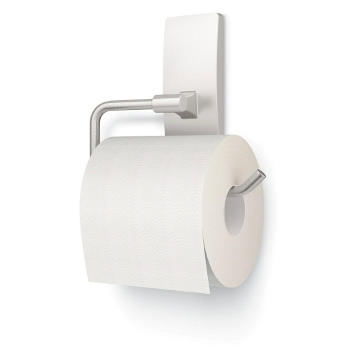 Command Toilet Paper Holder Satin Nickel with Water Resistant Command Strips, Rust Resistant Bathroom Organizer