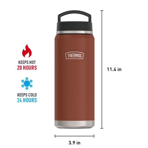 ICON Series by THERMOS Stainless Steel Water Bottle with Screw Top Lid, 40 Ounce, Saddle