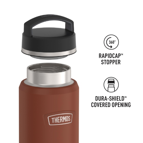 ICON Series by THERMOS Stainless Steel Water Bottle with Screw Top Lid, 40 Ounce, Saddle